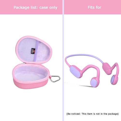 FBLFOBELI Kids Headphone Case for BAICLUD/Mehomeli/JusTalk/iClever/LOBKIN | Hard EVA Shell, Kids Bluetooth Air Conduction Open Ear Headphones Case, Shockproof & Water-Resistant, Pink - color: Pink