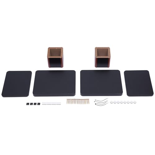 1 Pair Universal Wood Design Speaker Stands, Premium Surround Sound Home Theater Audio Stands, Bookshelf Speakers or Studio Monitors Stands (6" - Yellow Sandalwood)