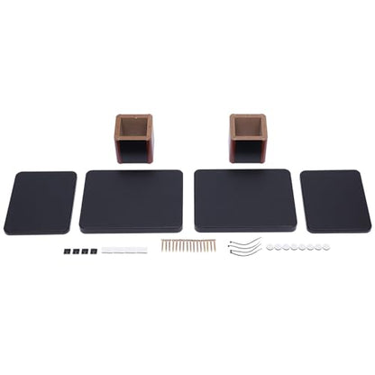 1 Pair Universal Wood Design Speaker Stands, Premium Surround Sound Home Theater Audio Stands, Bookshelf Speakers or Studio Monitors Stands (6" - Yellow Sandalwood)