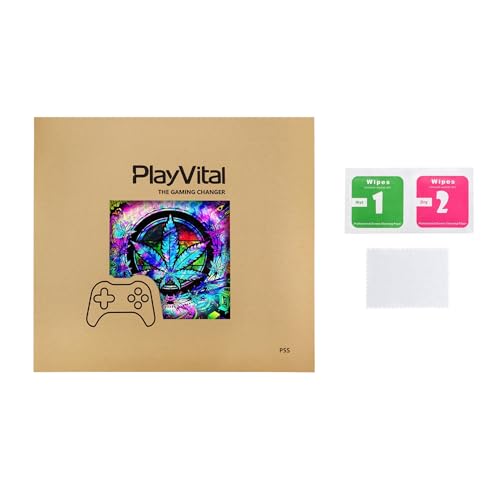 PlayVital Full Set Skin Sticker for ps5 Slim Console Disc Edition (The New Smaller Design), Vinyl Skin Decal Cover for ps5 Controller & Headset & Charging Station & Media Remote - Psychedelic Leaf - color: Psychedelic Leaf
