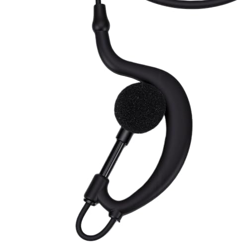 Sanpyl 2 Pin G Shape Radio Headset with Microphone Earpiece for TK TH KPG Two Way Radio Hands Free Communication Clear Audio Security Earpiece