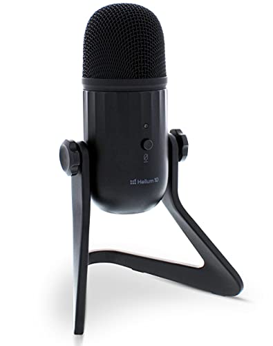 HX10 Podcast Mic - Condenser USB Microphone for Computer, Gaming, Recording, Streaming, More - Ear Buds, Mute Button, Volume Control Included