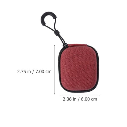SOIMISS Waterproof Eva Earphone Storage Bag with Shock Absorption for Headphones and Coins, Portable Mini Zipper Pouch for Daily Use and Travel, Sturdy Red Case for Cable and Charger