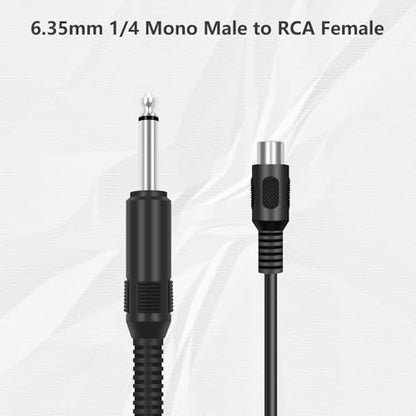 RCA to 6.35mm 1/4 inch, 6 FT RCA Female to 6.35mm TS Mono Male Jack Adapter Audio Cable for Speaker Mixer Amplifier TV AV Receiver Guitar