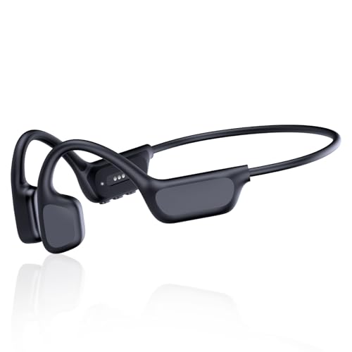Bone Conduction Headphones, Bluetooth 6.0 Earbuds Secure Fit for Running and Fitness (Black)