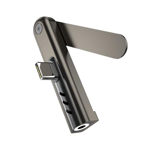 Portable USB C to 3.5mm Headphone Adapter with Foldable Stand for Mobile Devices Type C Adapter