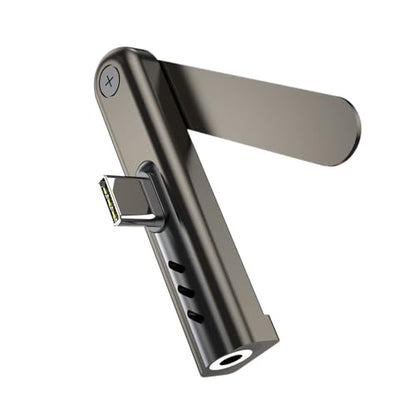 Portable USB C to 3.5mm Headphone Adapter with Foldable Stand for Mobile Devices Type C Adapter