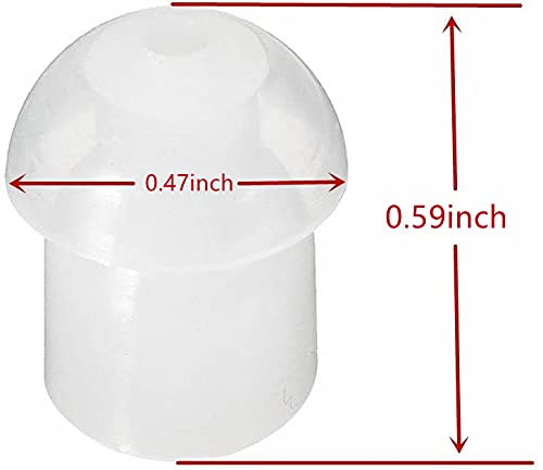 50Pcs Replacement Ear Tips Earbud Radio White Silicone Mushroom | Compatible with Motorola Baofeng Kenwood Midland Yaesu Cobra Icom HYT Acoustic Tube Earpiece 2 Way Raio - color: White