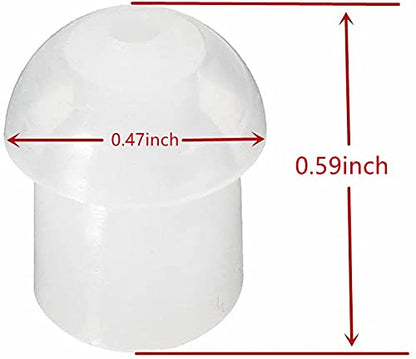 50Pcs Replacement Ear Tips Earbud Radio White Silicone Mushroom | Compatible with Motorola Baofeng Kenwood Midland Yaesu Cobra Icom HYT Acoustic Tube Earpiece 2 Way Raio - color: White