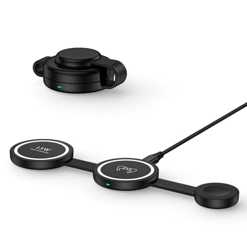 3 in 1 Wireless Charging Station Samsung, Foldable Wire Less Charging Pad for Samsung S26 S25 Ultra S24, Fast Charging Station Galaxy Watch8/7 Galaxy Buds4, Travel Charger for Samsung Multi Devices - color: Wireless Charger Black