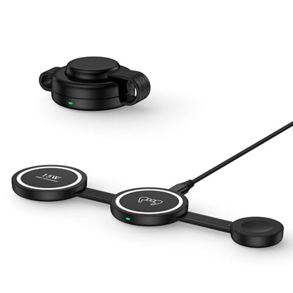 3 in 1 Wireless Charging Station Samsung, Foldable Wire Less Charging Pad for Samsung S26 S25 Ultra S24, Fast Charging Station Galaxy Watch8/7 Galaxy Buds4, Travel Charger for Samsung Multi Devices - color: Wireless Charger Black