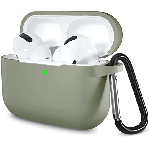 Lerobo for AirPods Pro 2nd/1st Case with Keychain, Army Green | Soft Silicone Protective Cover Compatible with Apple AirPod Pro Case for Women Men, Scratchproof, Shockproof, Dustproof - color: Army Green