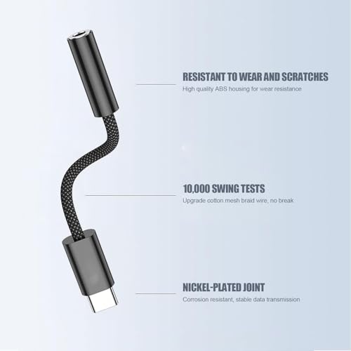 Fidioto Black & White 4 Pack USB-C to 3.5mm Jack Adapter | Aux to USB C Adapter for Headphones Cable, Compatible with iPhone 17/16 Pro Max/16 Pro/16 - color: Black&White, size: 4 Pack