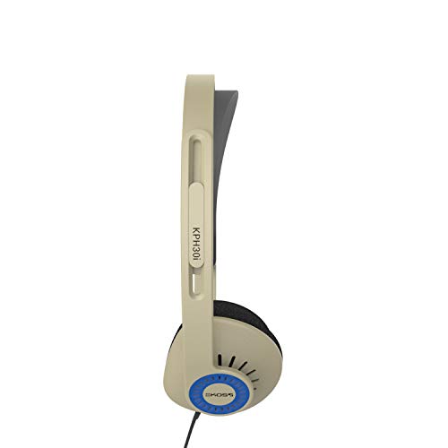 Koss KPH30i Retro Style On-Ear Headphones, Rhythm Beige, Microphone, Wired | In-Line Microphone and Touch Remote Control, D-Profile Design, 3.5mm Jack - color: Rhythm Beige