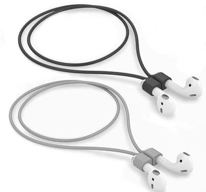 Mooyavia Ultra Strong Magnetic Anti-Lost Strap for AirPods Pro-Black+Grey | Compatible with AirPods Pro 3/2/1 & AirPods 4/3/2/1,Soft Silicone Sport Neck Lanyard,Lenth 29.9 in - color: C4-black+grey