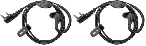 Retevis RT22 Walkie Talkie Earpiece, for RT68/RT21/H777/RT27/RT68H | 2 Pin, Compatible with Pxton, Baofeng BF-888S/BF-T26, Kenwood Two Way Radio, Walkie Talkie Earpiece with Mic(2 Pack) - size: Standard size (Pack of 2)