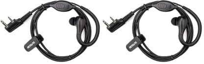 Retevis RT22 Walkie Talkie Earpiece, for RT68/RT21/H777/RT27/RT68H | 2 Pin, Compatible with Pxton, Baofeng BF-888S/BF-T26, Kenwood Two Way Radio, Walkie Talkie Earpiece with Mic(2 Pack) - size: Standard size (Pack of 2)