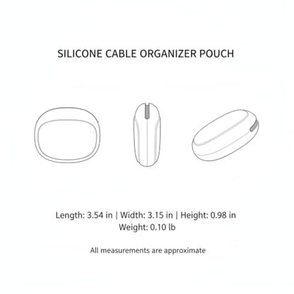 Silicone Organizer Pouch for Small Tech Accessories, Compact Travel Case for Cables and Adapters