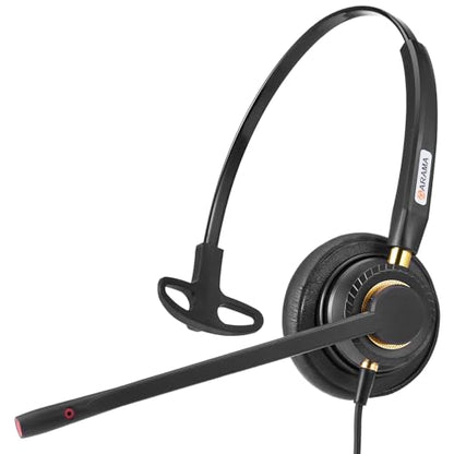 Arama RJ9 Telephone Headset for Cisco IP Phones, Mic Mute&Volume Control | Wired Phone Headset, Lightweight, Coilded Wire for Long Range, Clear Calls, Compatible with Cisco IP-7940G 8841 7841 9971
