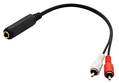 6.35mm to 2 RCA Y Splitter Cable, Gold-Plated 6.35mm (1/4 inch) TRS Female to 2 (Dual) RCA Male Stereo Audio Y Splitter Extension Adapter Cable (12Inch/30CM) - color: White