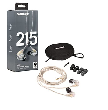 Shure SE215 PRO Wired Earbuds, Professional Sound Isolating Earphones with Clear Sound, Deep Bass, Secure in-Ear Fit, Carrying Case, Clear (Pack of 12) - size: One Size (Pack of 12)