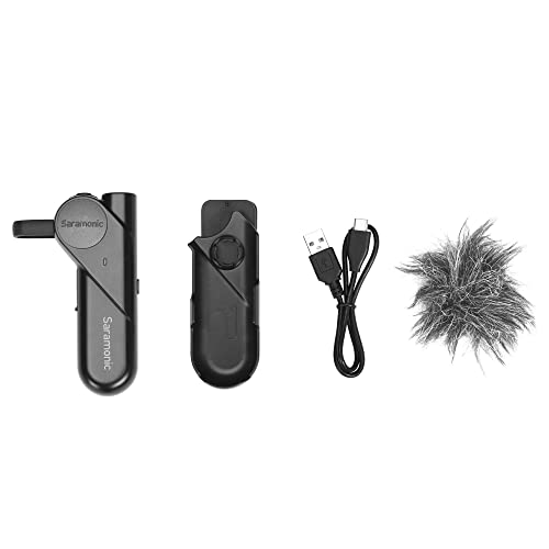 Saramonic BTW | Wireless Bluetooth Clip-On Microphone with 3.5mm Headphone Out & Noise Reduction for Computers, Smartphones, Tablets & More
