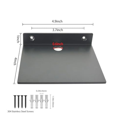 Small Wall Shelf,3.0mm Aluminum Alloy Small Floating Shelf,for Bathroom, Bedroom, Living Room, Kitchen,Office(5 Inch Black, Set of 2) - size: 5 inch black