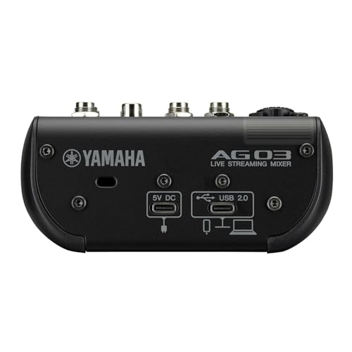 Yamaha AG03MK2 Black 6-Channel Live Streaming Loopback Mixer/USB Interface with Steinberg Software Suite - color: Black, style: AG03 MK2