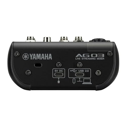 Yamaha AG03MK2 Black 6-Channel Live Streaming Loopback Mixer/USB Interface with Steinberg Software Suite - color: Black, style: AG03 MK2