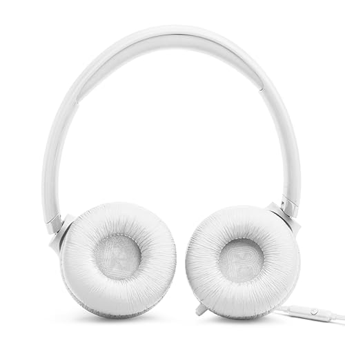 JBL Tune 530 Wired - Wired On-Ear Headphones - White | JBL Pure Bass Sound, Lightweight, comfortable, and foldable, Tangle-free flat cable, Hands-free calls - color: White