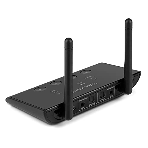Aluratek Bluetooth Audio Receiver and Transmitter with Low Latency, Dual Antenna, Support Up to 100 Foot Range for Wireless from TV to Headphone/Speaker, PC, Home Theatre - ABCD54F