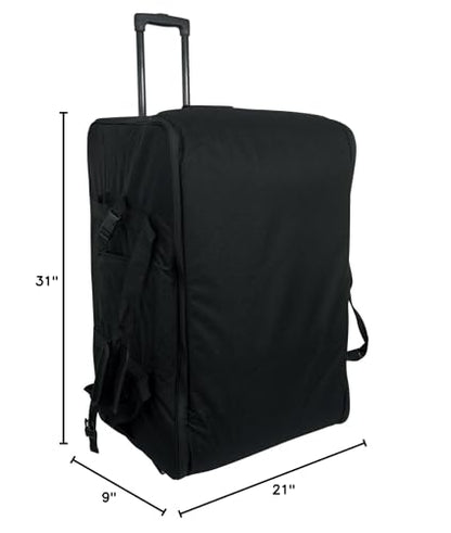 Rockville SB15 V2 Rolling Travel Bag for 15" DJ PA Speakers and Stands | Wheels and Retractable Handle, Stand Pocket, Semi-Rigid Foam Protection, Dual Lockable YKK Zippers, Water-Resistant - size: 15"
