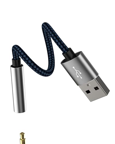 USB to 3.5mm Jack Audio Adapter Aux Headphone Interface Male Plug PC Sound External Phone Car Microphone Computer Splitter Headset Input Adaptor Port for iPhone Cable Compatible for Samsung