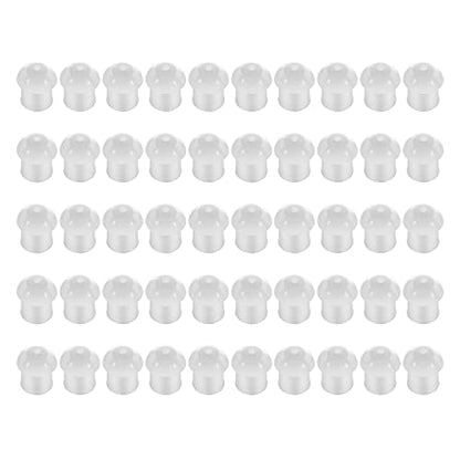 50Pack Replacement Earbud Ear Tips for Radio Acoustic Tube Earpiece & Coil Tube Headset White Silicone Mushroom Earbud for Motorola Baofeng Kenwood Yaesu HYT Midland Cobra