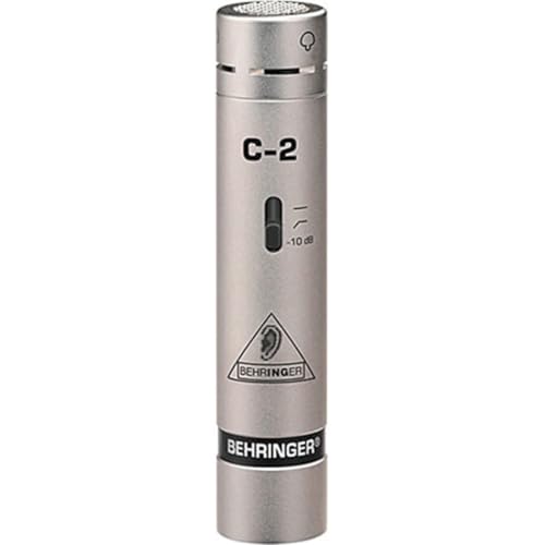 Behringer C-2 Matched Studio Cardioid Condenser Microphones, Pair, Bundle with 2X H&A XLR M to F Cable 25'