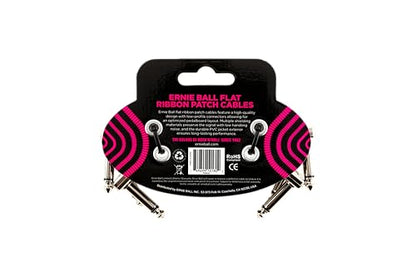 Ernie Ball Flat Ribbon Patch Cable 3-Pack, 3in, Black (P06220) - color: Black, size: 3 Inch, style: 3-Pack