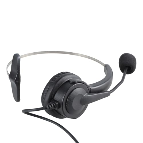 4-Pin RJ11 Monaural Corded Call Center Telephone Headset Headphone BK Earphone Headphonem in Ear Stereo Sound Noise Isolating Earbud Device Air Duct Noise-Cancelling USB