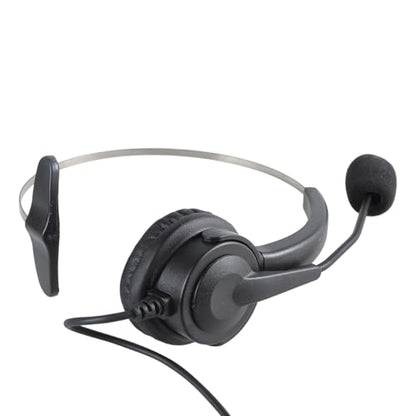 4-Pin RJ11 Monaural Corded Call Center Telephone Headset Headphone BK Earphone Headphonem in Ear Stereo Sound Noise Isolating Earbud Device Air Duct Noise-Cancelling USB