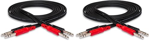 HOSA CSS-203 Dual 1/4" TRS to Dual 1/4" TRS Stereo Interconnect Cable, 3 Meters (Pack of 2) - size: 9.8 Feet (Pack of 2)