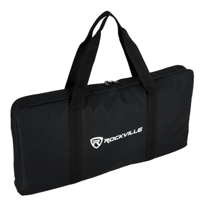 Rockville BAG for 4x SABER STANDS, Compact Carry Bag, Foam Padding, Water-Resistant Nylon, 4 Internal Pockets, for DJs and Event Lighting | Foam Padded, Water Resistant, 4 Internal Pockets for Bases, Carry Handles, Compact/Portable, Side Pocket for Screws