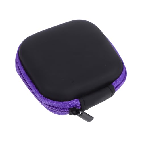 Sewroro Mini EVA Headphone Case, Portable Travel Earphone Pouch, Earbud Storage Box, USB Cable Holder, 2.95 x 2.95 x 0.98 Inches (Purple) - color: Purple
