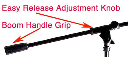 Microphone Boom Arm Stand Combo, Black, Performance Plus (MSB1) | Portable, Folding Tripod, Microphone Stand and Boom Arm