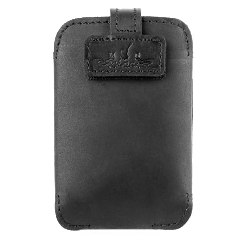 Euphonium Wireless Microphone Clip-On Pouch. Genuine Leather Bodypack Holder w. Secure hook & loop Straps - color: Black, size: Euphonium