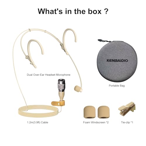 Earset Headset Microphone Portable Headworn Over Ear Hanging Condenser Mic Compatible with Audio Technica Wireless System Bodypack Transmitter for Lectures Performance Theater, Hirose 4 Pin Plug - size: Hirose 4 Pin Plug for Audio-Technica Only