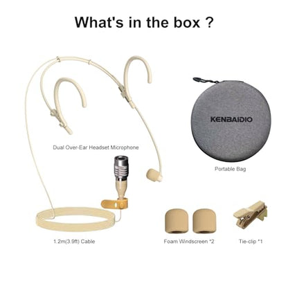 Earset Headset Microphone Portable Headworn Over Ear Hanging Condenser Mic Compatible with Audio Technica Wireless System Bodypack Transmitter for Lectures Performance Theater, Hirose 4 Pin Plug - size: Hirose 4 Pin Plug for Audio-Technica Only