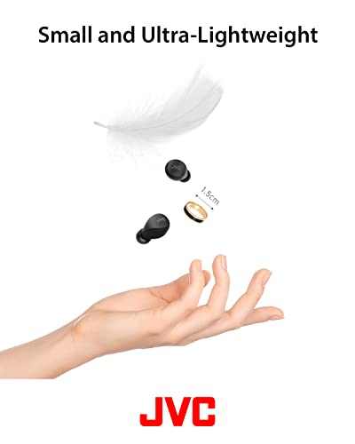 JVC Gumy Mini HAA6TB True Wireless Earbuds, Black | Up to 23 Hours Battery Life, Neodymium Magnet Driver, IPX4 Water Resistance, Compact and Lightweight - color: Black, size: Compact