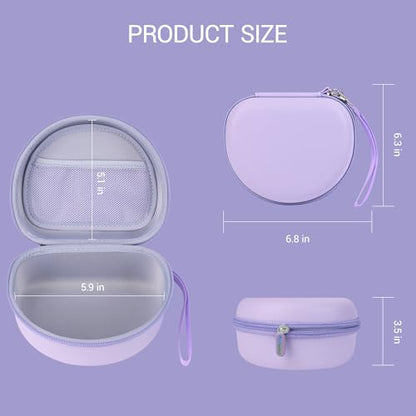 Hard Kid Headphone Case for ICLEVER BTH12/BTH26/HS19,Acer Kids,JoySpark | Also for EarFun k1 K2/AILIHEN C8/Candy Bila/Botesty Sound Kid Foldable Headphone, Hard Shell EVA,Handle Strap,Mesh Pocket - color: PURPLE
