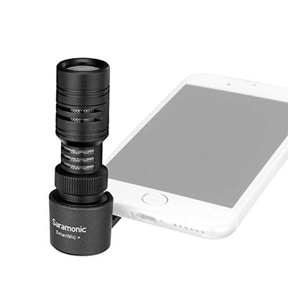 TRRS Plug and Play Directional Microphone, Saramonic Video Shotgun Mic with Monitor for iPhone8 7 6 Android & Windows Smartphones,for Youtube,Interview,Studio,Video Recording,Vlog,Noise Cancelling Mic | Cardioid directional microphone with 3.5mm TRRS plug