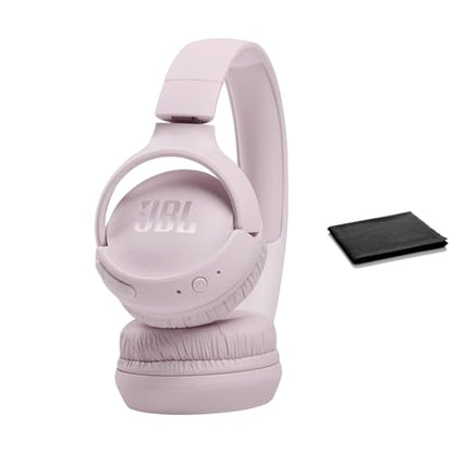 JBL Tune 510BT: Wireless Bluetooth On-Ear Headphones with Purebass Sound - with Cleaning Cloth (Rose, Standard), JBLT510BT-Black-Cloth - color: Rose