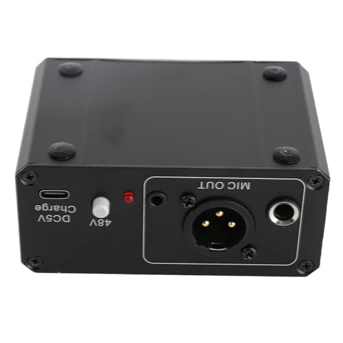 Mic Preamp, High Gain 48V Power XLR Output Mic Preamplifier, Microphone Preamp for Dynamic and Condenser Microphones Booster